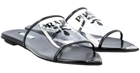 prada plexiglass sandals.